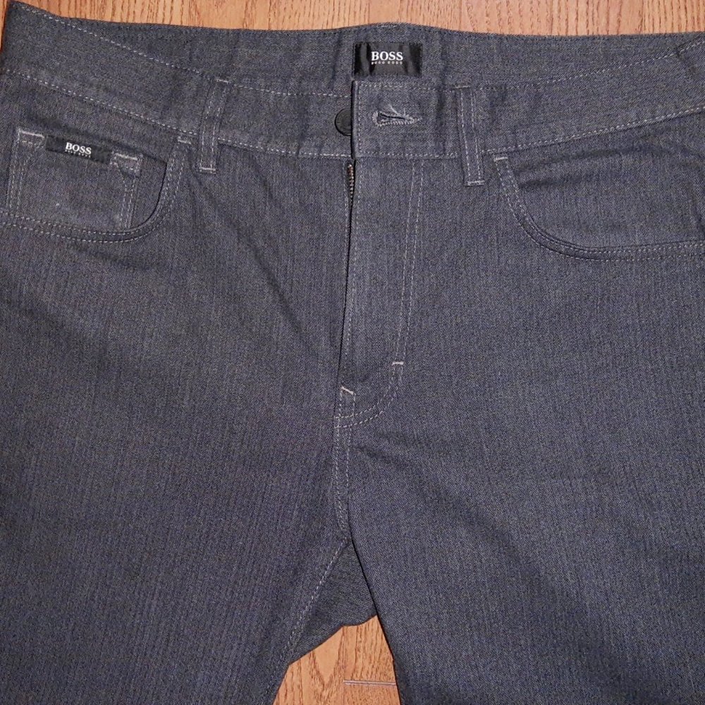 Men's HUGO BOSS Grey Pants Regular Fit Straight